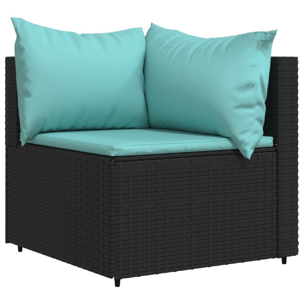 3-delige Loungeset met kussens poly rattan