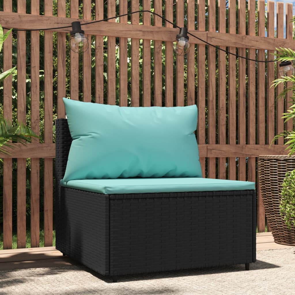 Bancs de jardinerie avec coussins 2 pcs poly rotin