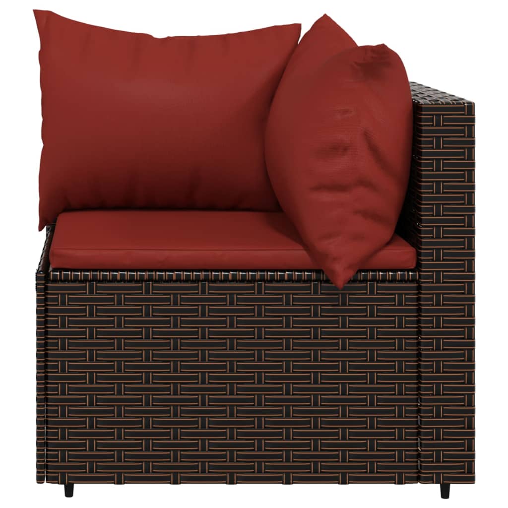 3-delige Loungeset met kussens poly rattan