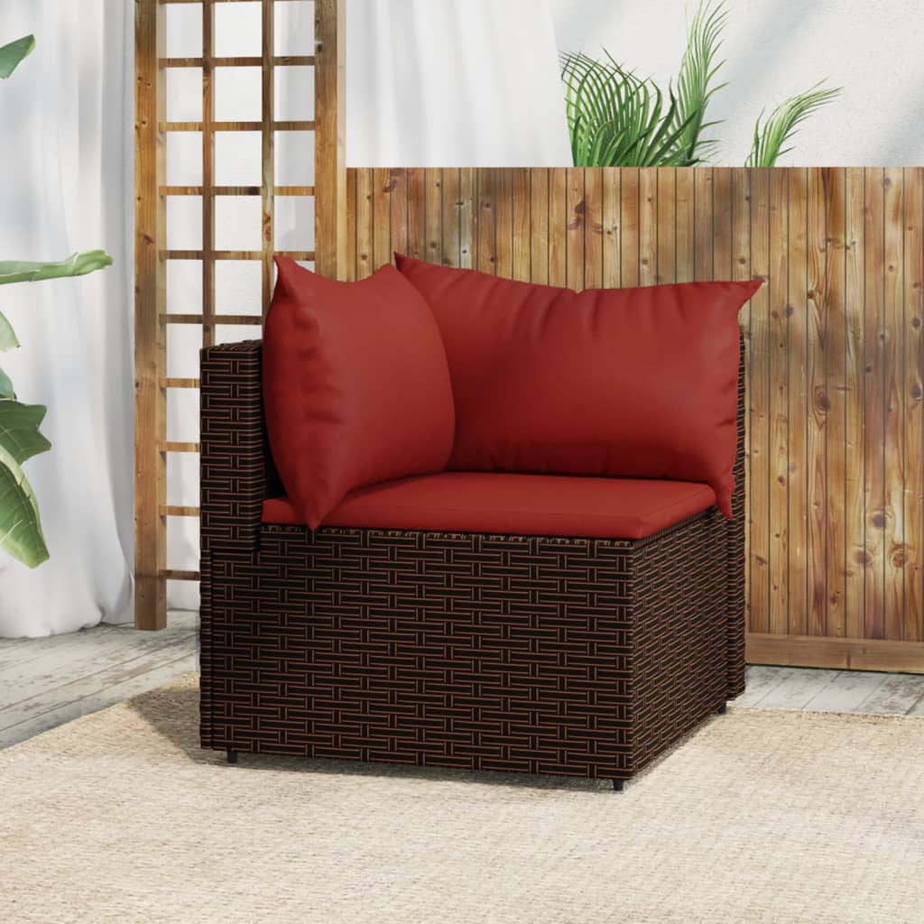 3-delige Loungeset met kussens poly rattan