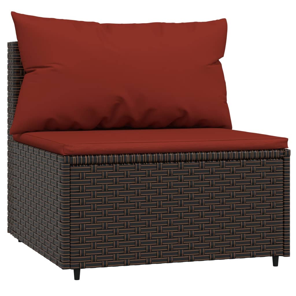 3-delige Loungeset met kussens poly rattan