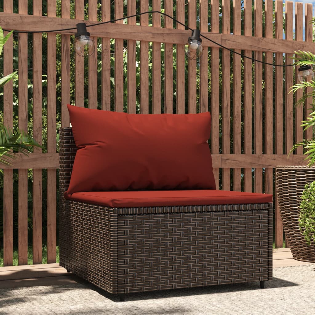 Bancs de jardinerie avec coussins 2 pcs poly rotin