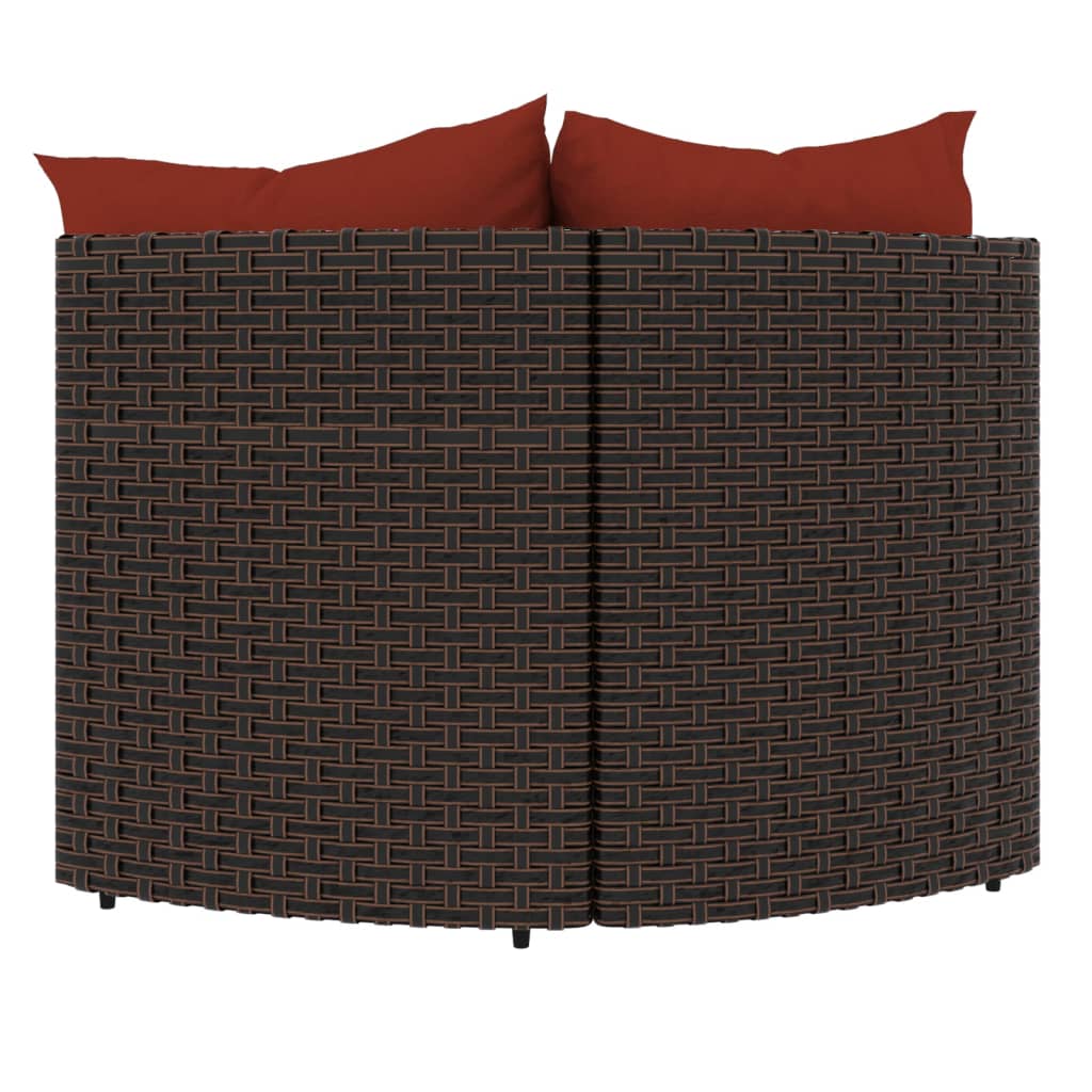 3-delige Loungeset met kussens poly rattan