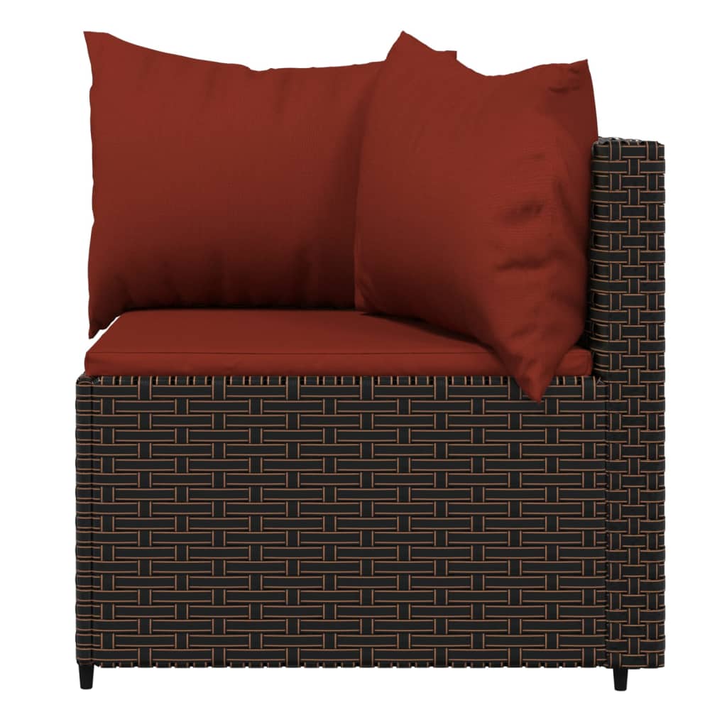 3-delige Loungeset met kussens poly rattan