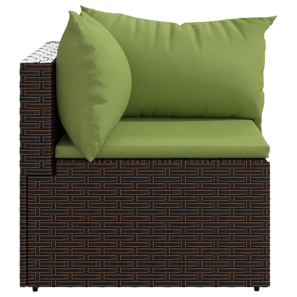 3-delige Loungeset met kussens poly rattan