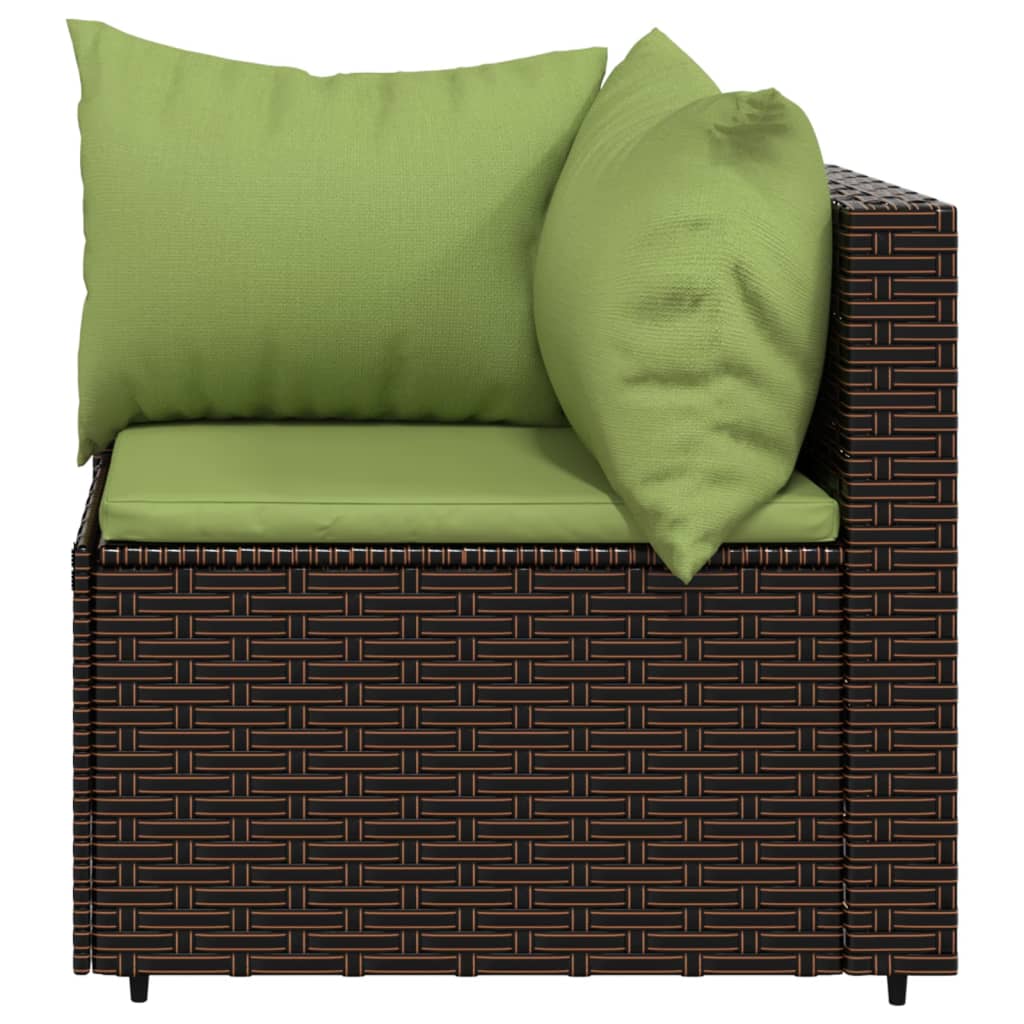 3-delige Loungeset met kussens poly rattan