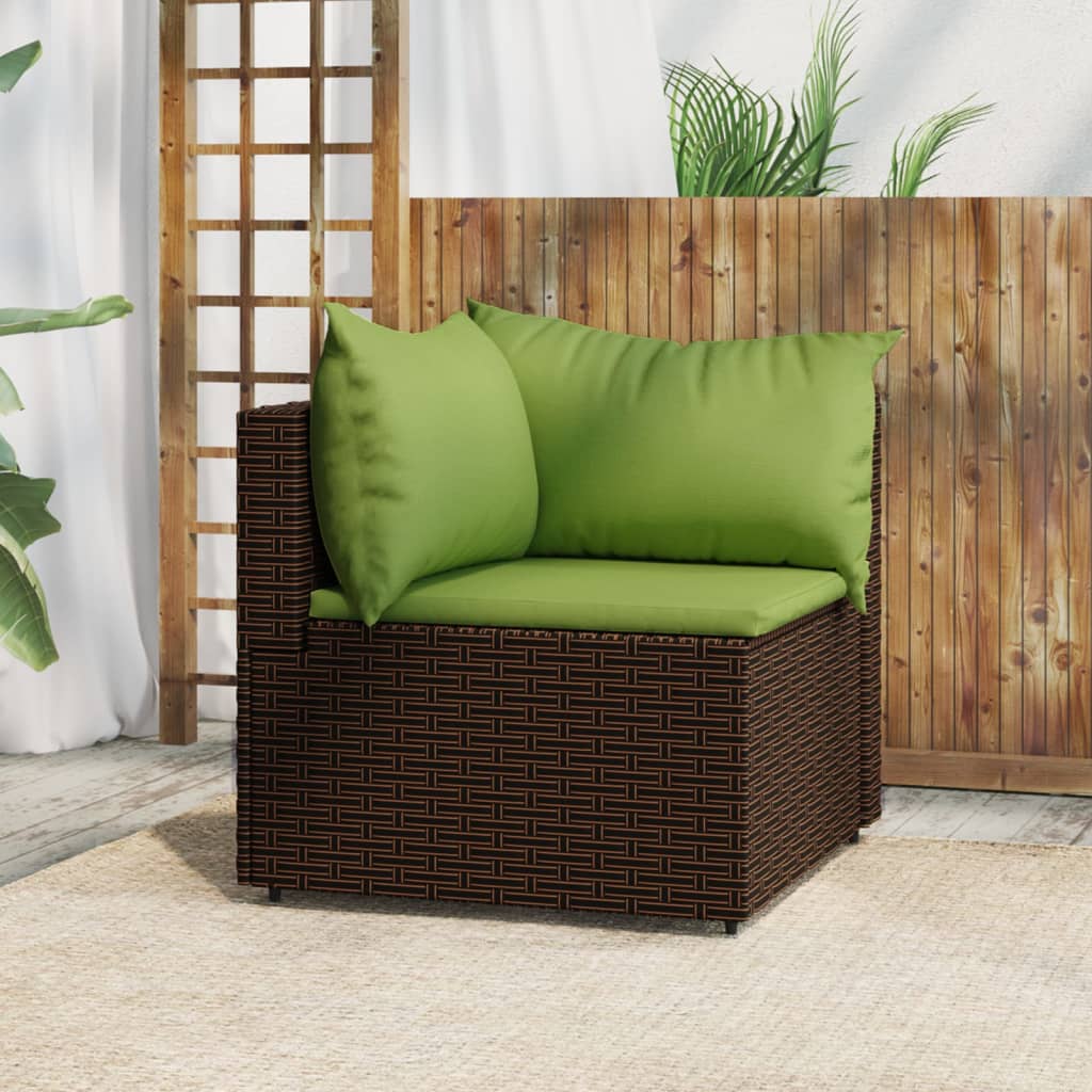 3-delige Loungeset met kussens poly rattan