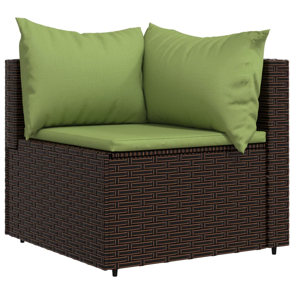 3-delige Loungeset met kussens poly rattan