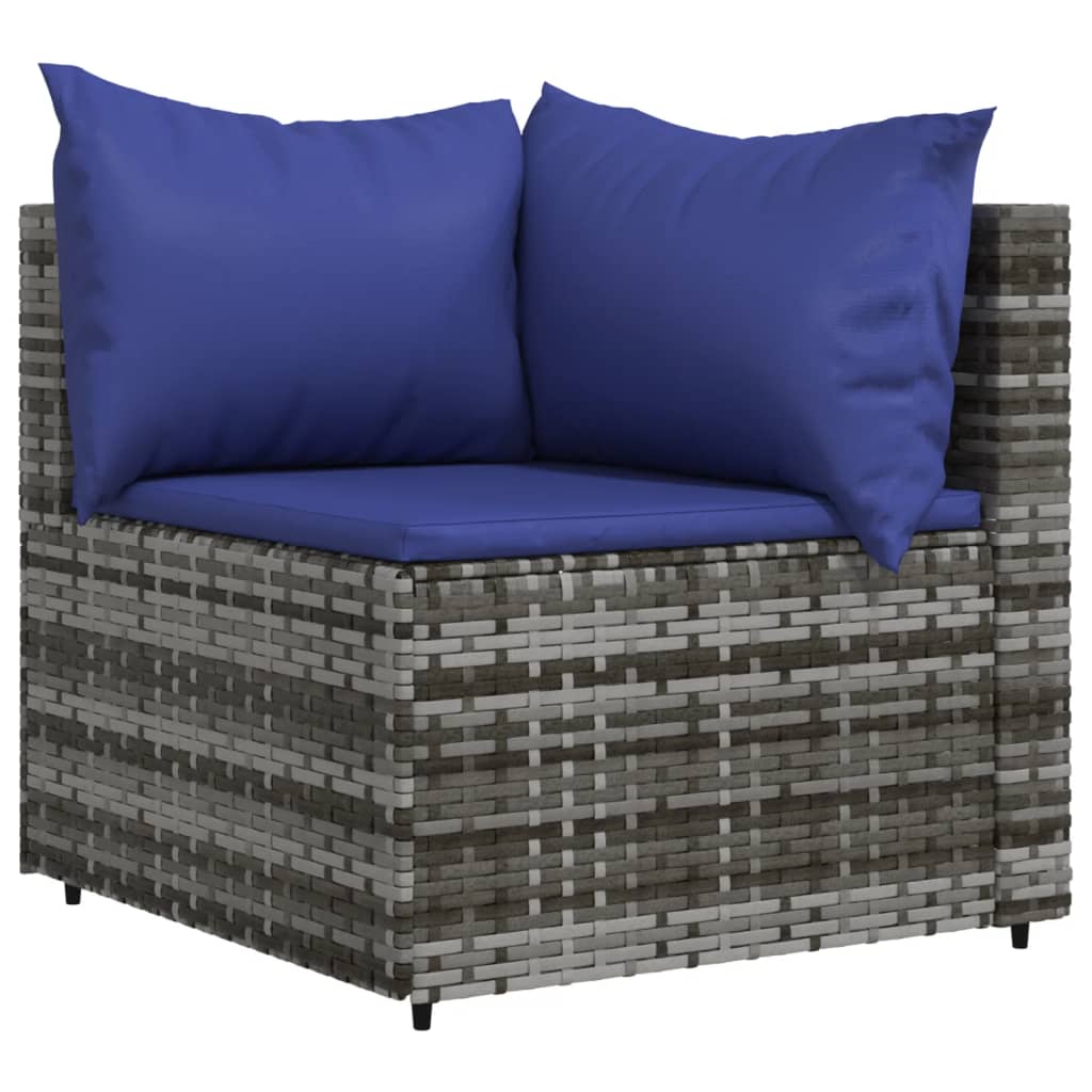 3-delige Loungeset met kussens poly rattan