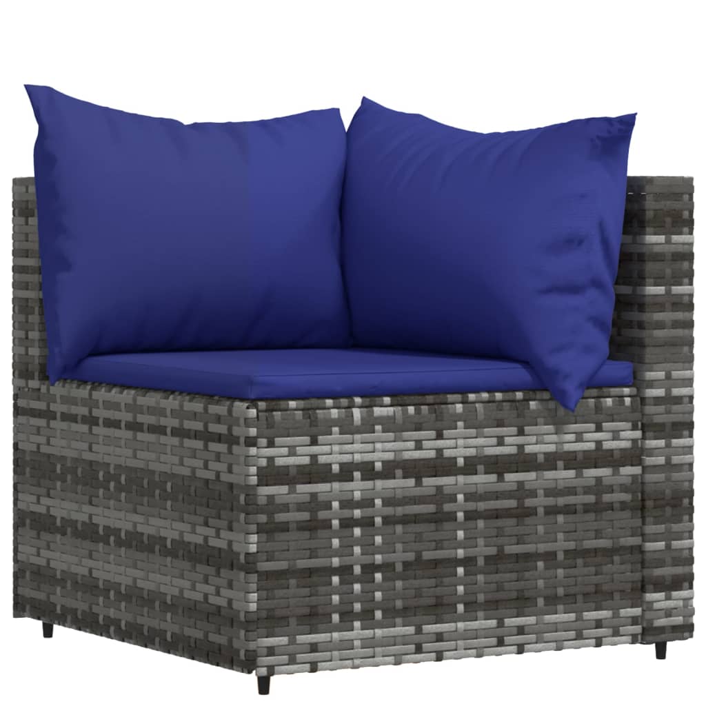 3-delige Loungeset met kussens poly rattan