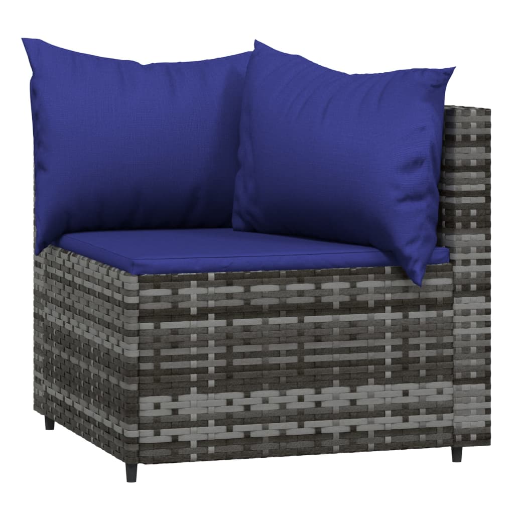 3-delige Loungeset met kussens poly rattan