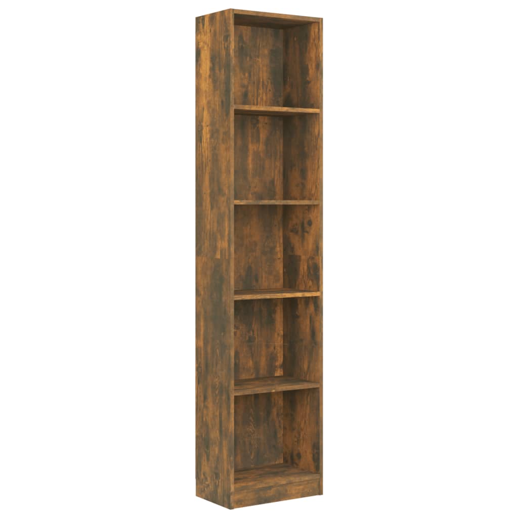 Boekenkast 60x24x175 cm bewerkt hout eikenkleurig