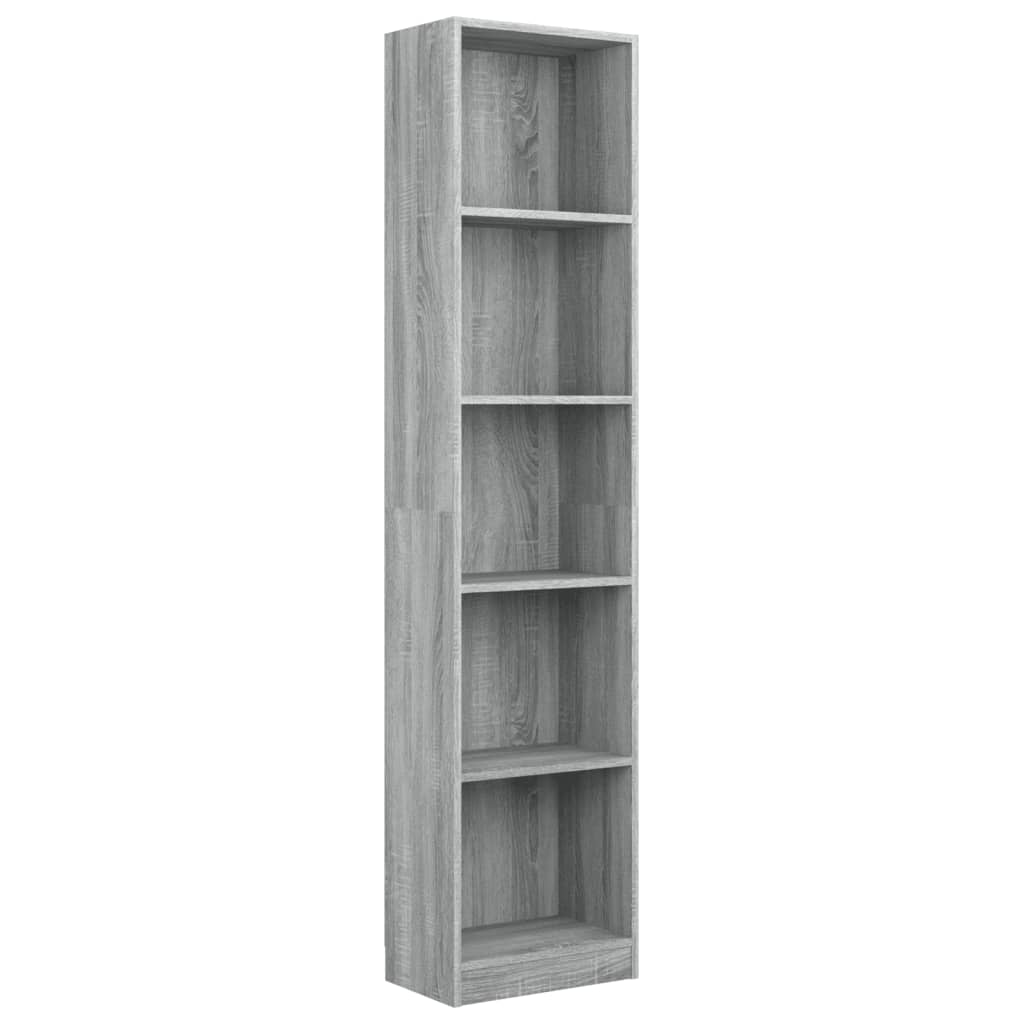 Boekenkast 60x24x175 cm bewerkt hout eikenkleurig