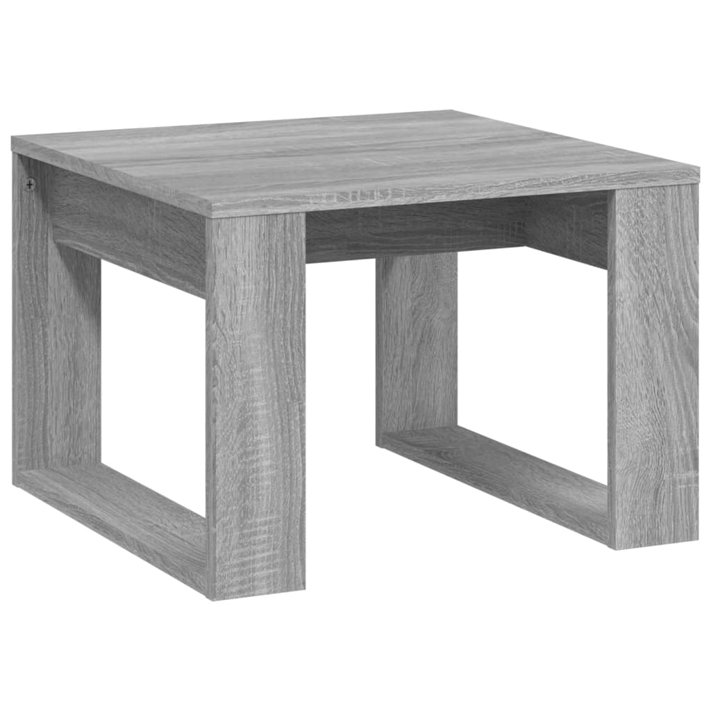 Bijzettafel 50x50x35 cm bewerkt hout eikenkleurig