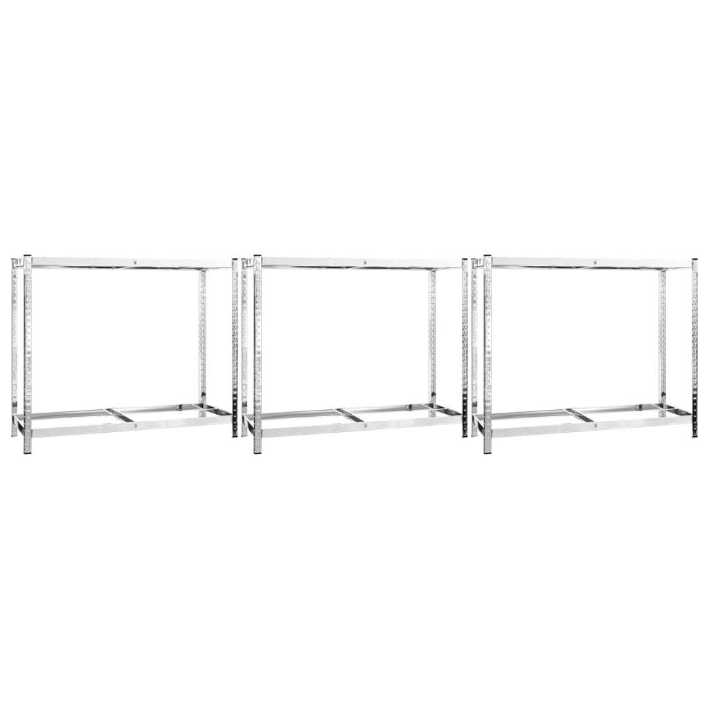 Supports à pneus 2 couches 4 pcs 110x40x110 cm acier couleur argent