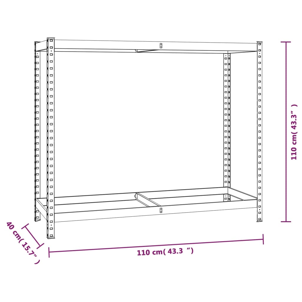 Supports à pneus 2 couches 4 pcs 110x40x110 cm acier couleur argent