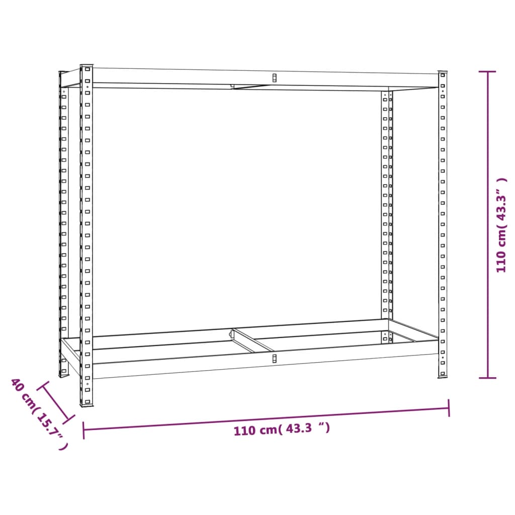 Supports à pneus 2 couches 4 pcs 110x40x110 cm acier couleur argent