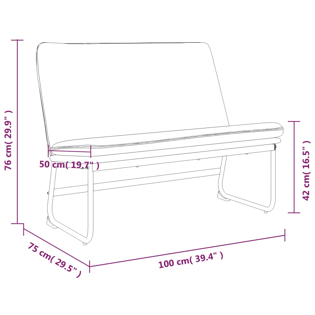 Bankje 100x75x76 cm stof