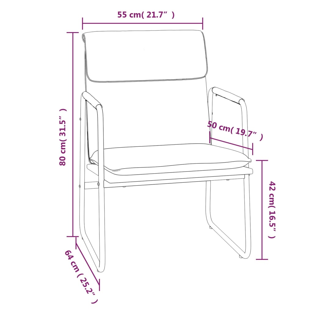 Loungestoel 55x64x80 cm stof lichtgrijs