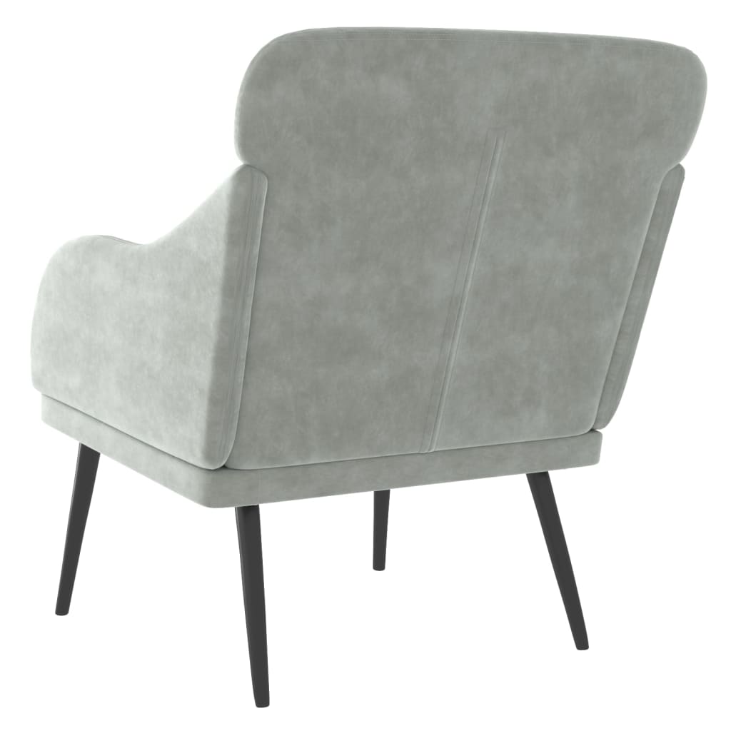 Fauteuil 63x76x80 cm fluweel lichtgrijs