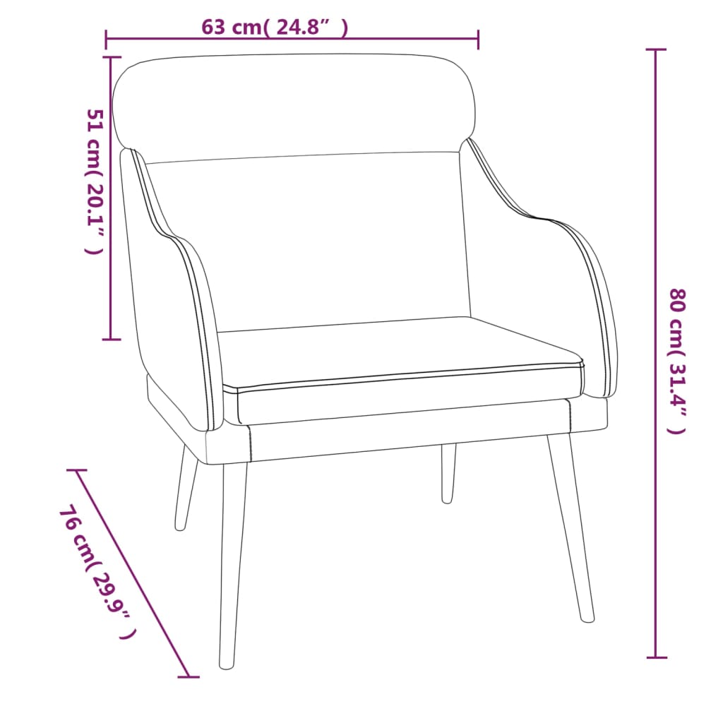 Fauteuil 63x76x80 cm fluweel