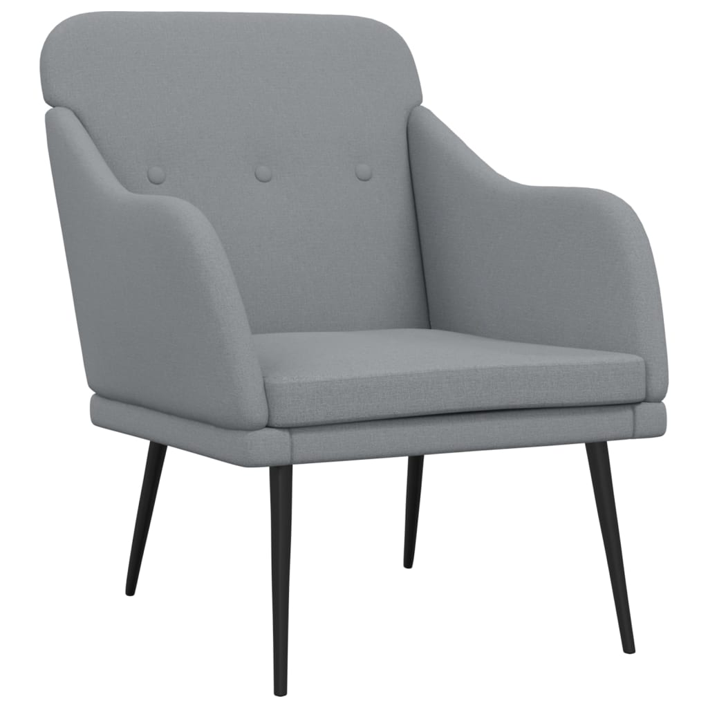 Fauteuil 63x76x80 cm stof lichtgrijs