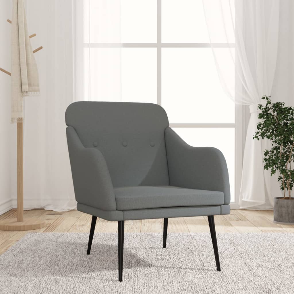 Fauteuil 63x76x80 cm stof lichtgrijs