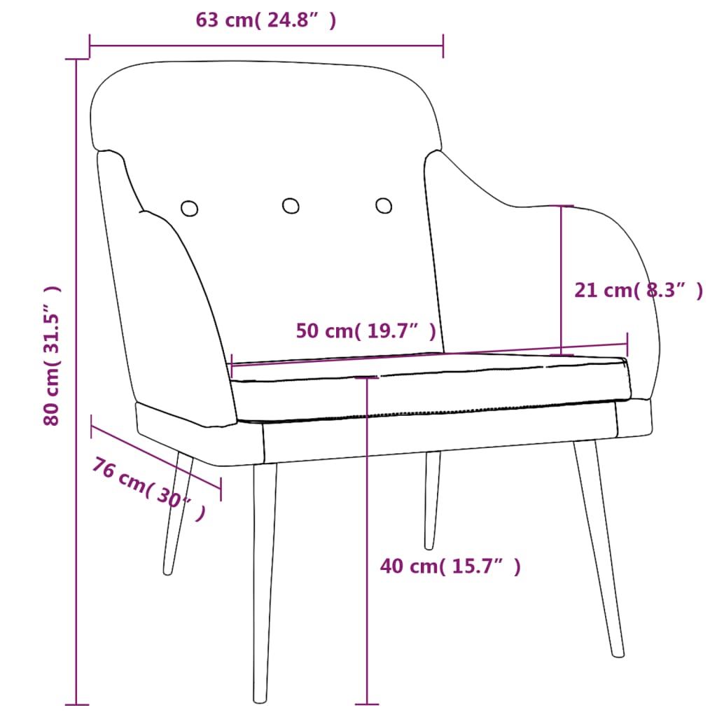 Fauteuil 63x76x80 cm stof