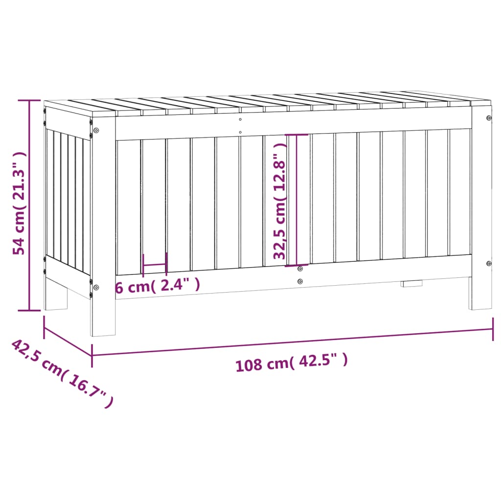 Bac de jardin 115x49x60 cm massif