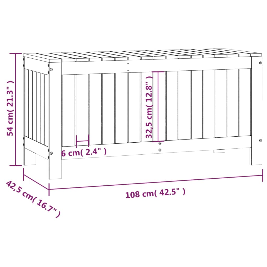 Bac de jardin 115x49x60 cm massif