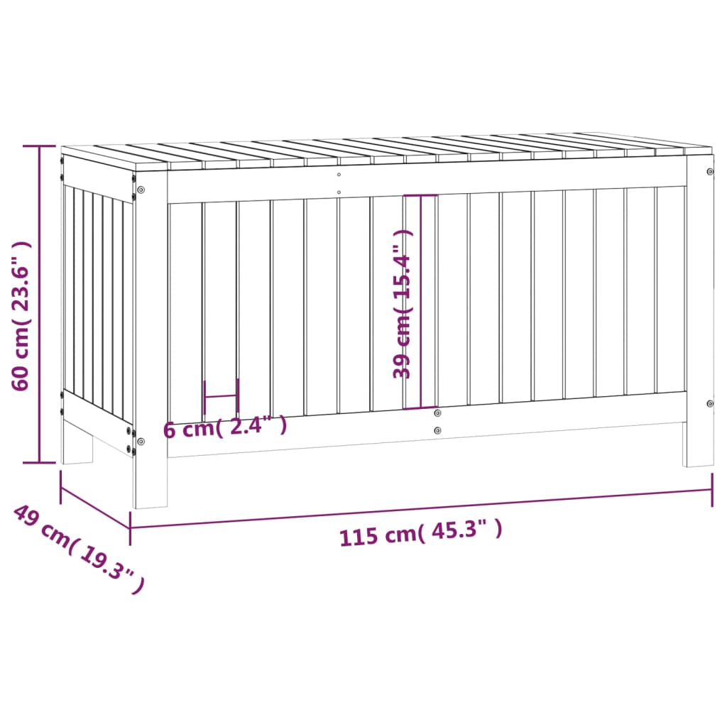 Bac de jardin 115x49x60 cm massif