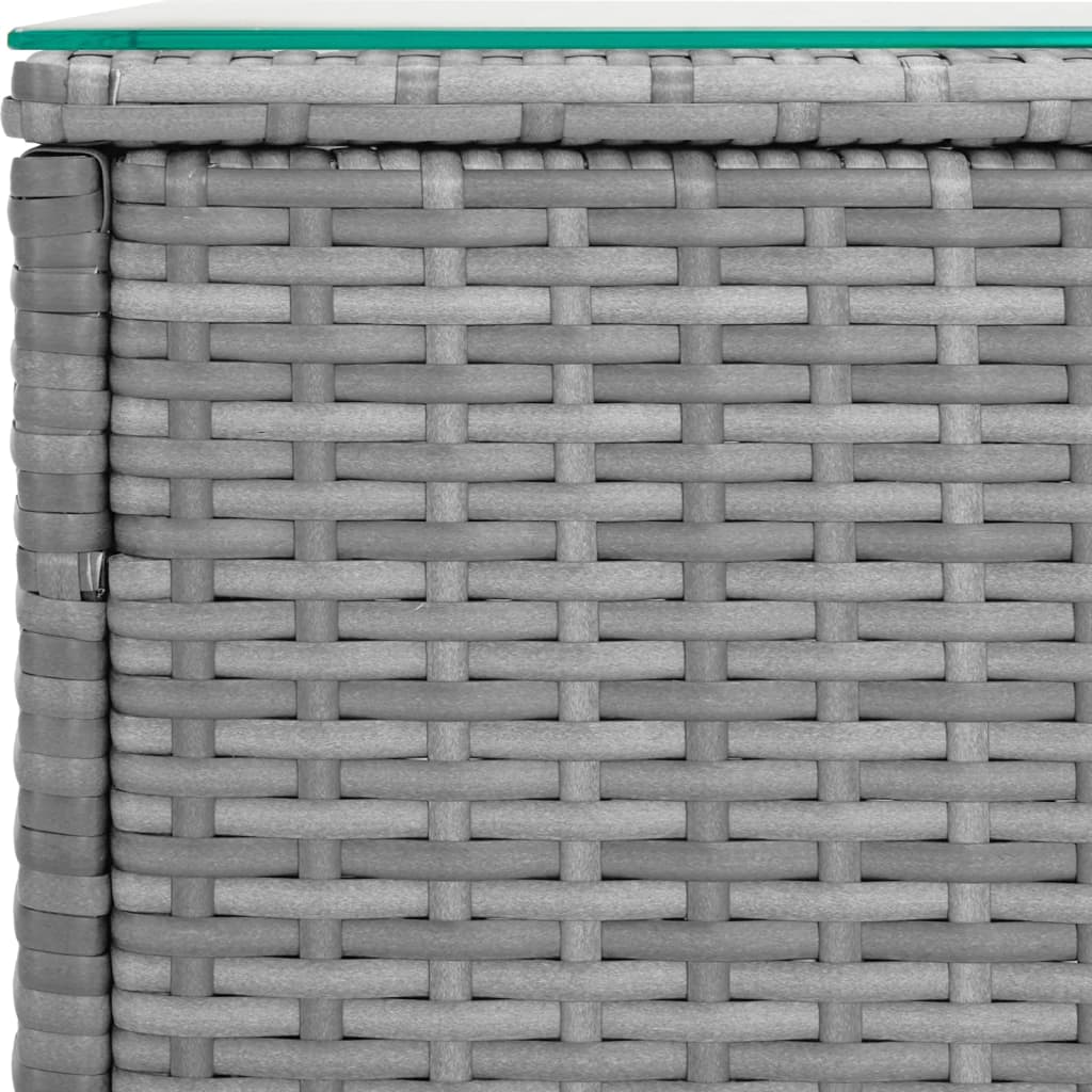 Bijzettafel 40x37x40,5 cm poly rattan en gehard glas