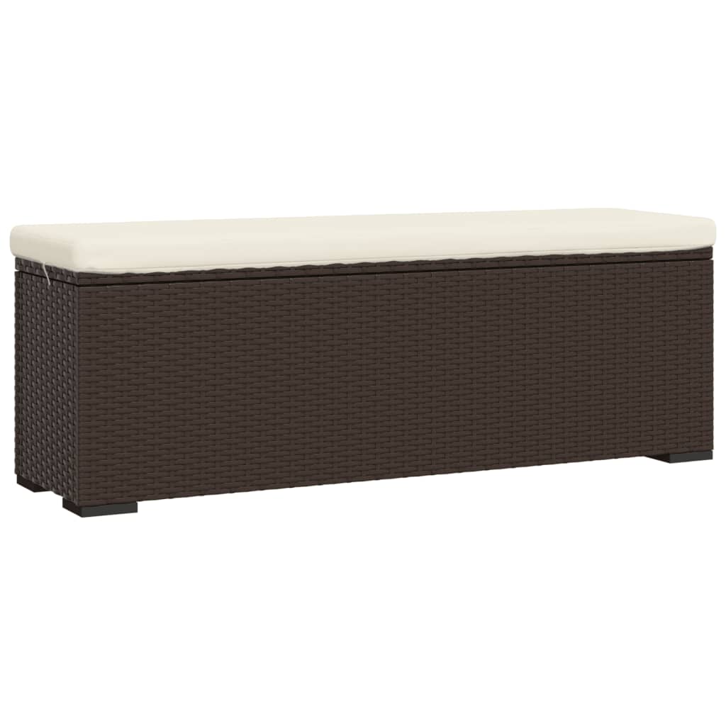 Hocker met kussen 110x30x40 cm poly rattan