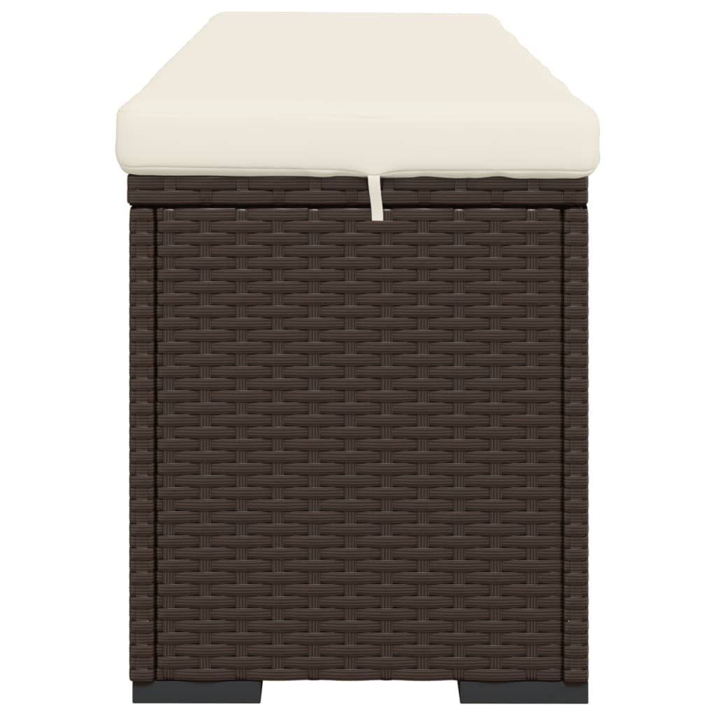 Hocker met kussen 110x30x40 cm poly rattan