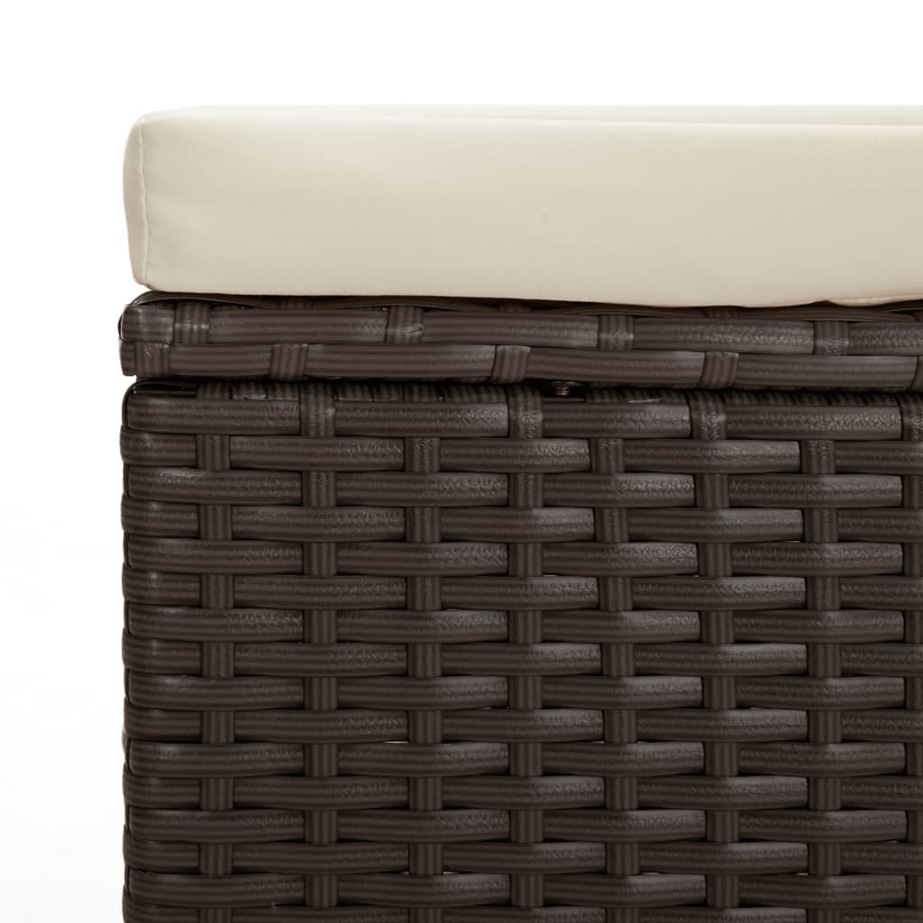 Hocker met kussen 110x30x40 cm poly rattan