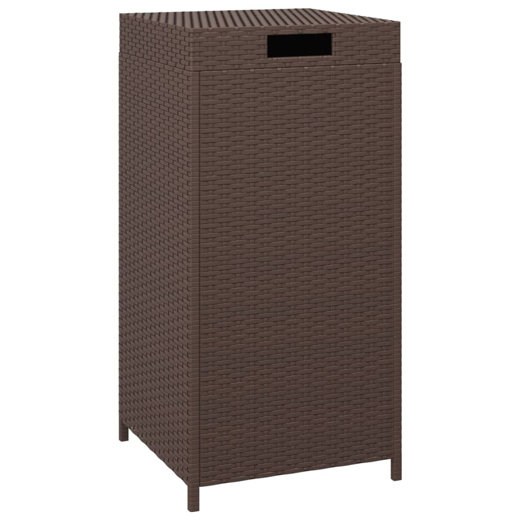 Afvalbak 40x40x80 cm poly rattan zwart