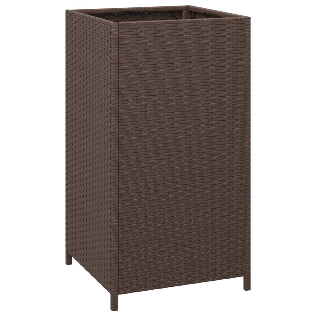 Afvalbak 40x40x80 cm poly rattan zwart