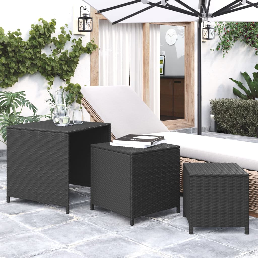 Tafeltjesset 3 st poly rattan