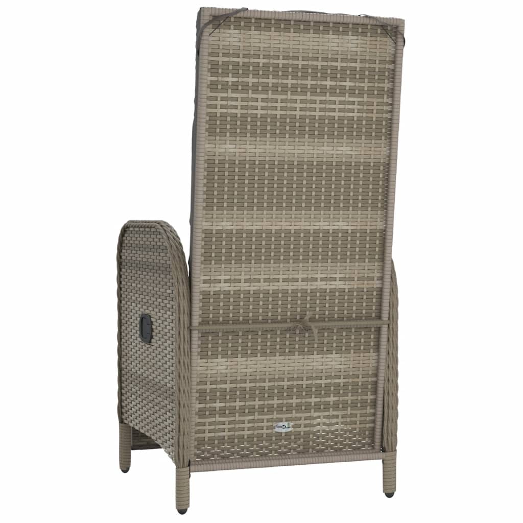 Tuinstoelen 2 st verstelbaar met kussens poly rattan