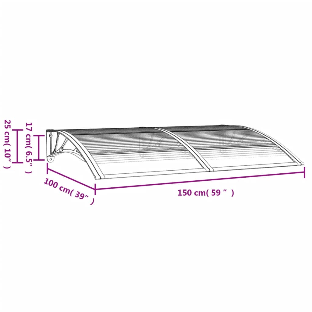 Deurluifel 150x100 cm polycarbonaat