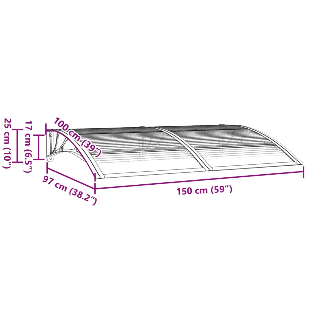 Deurluifel 150x100 cm polycarbonaat