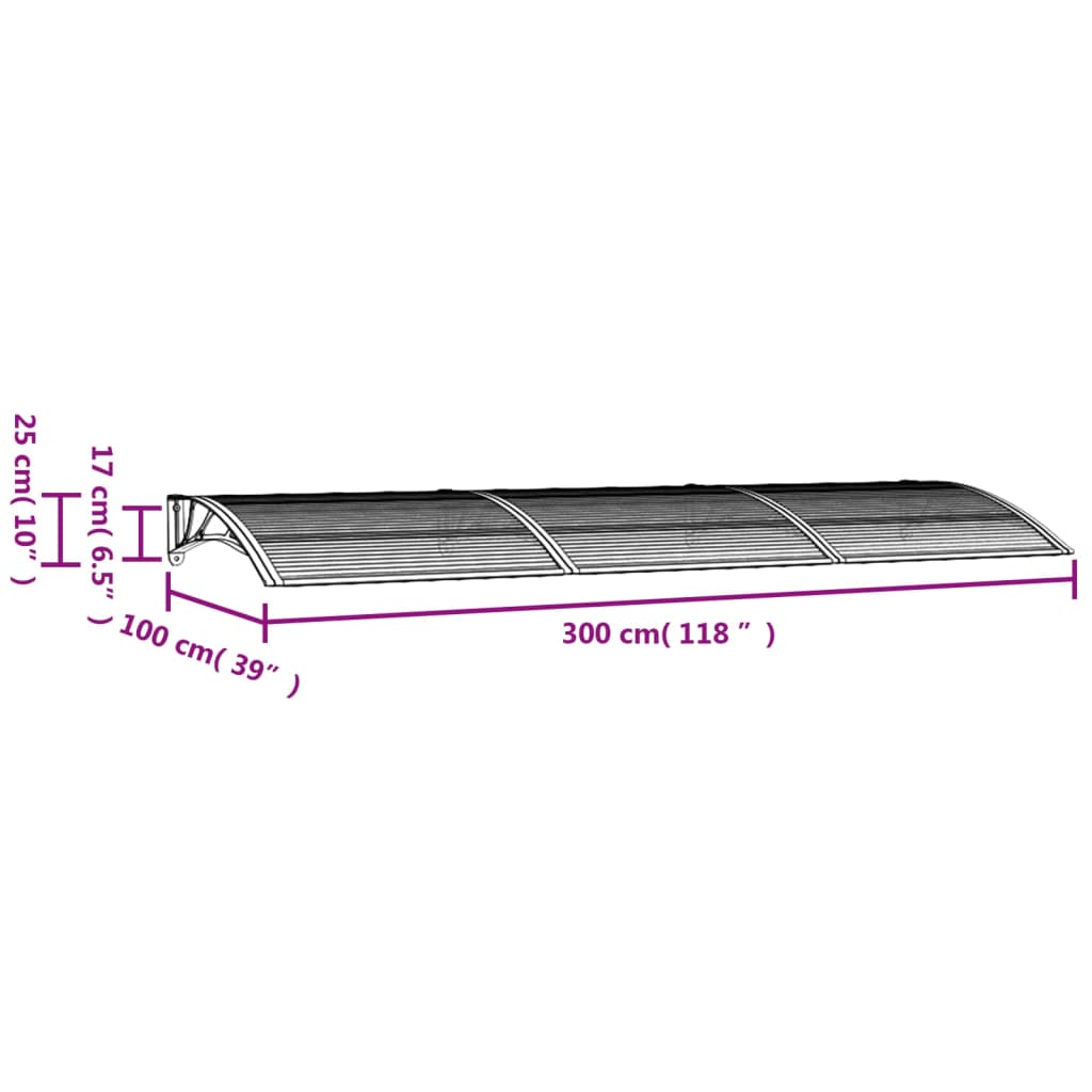 Deurluifel 150x100 cm polycarbonaat