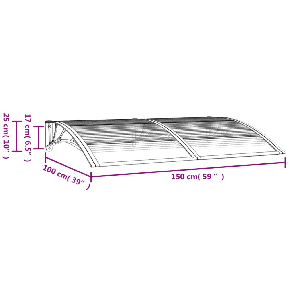 Deurluifel 150x100 cm polycarbonaat