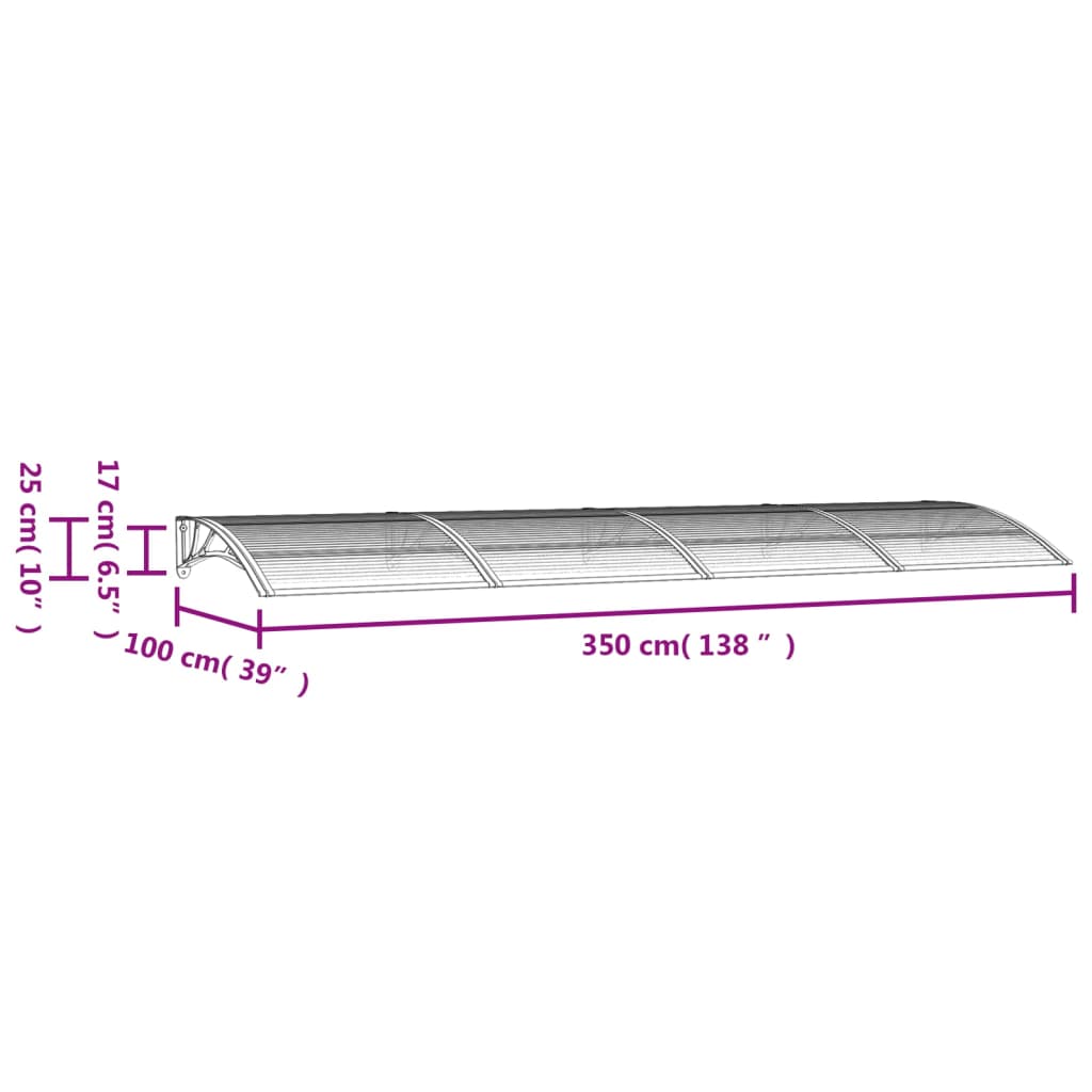 Deurluifel 150x100 cm polycarbonaat