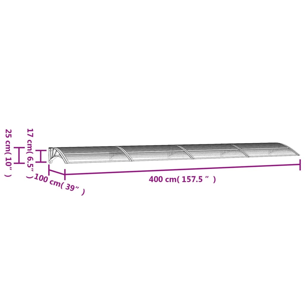 Deurluifel 150x100 cm polycarbonaat