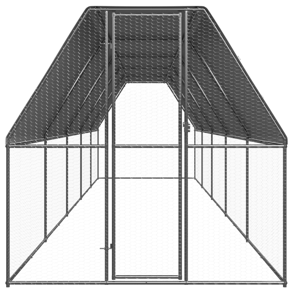 Buitenhok voor kippen 3x4x2 m gegalvaniseerd staal