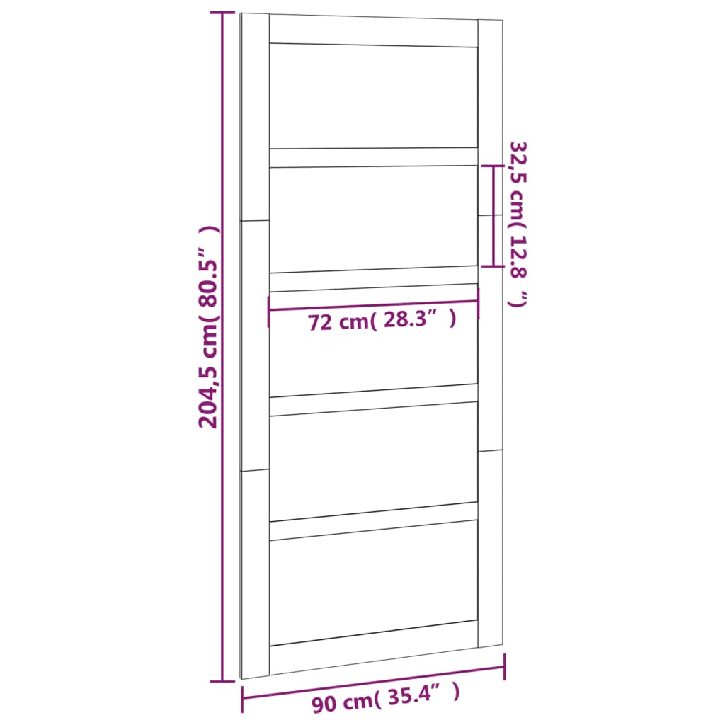 Porte coulissante 100x1,8x204,5 cm en bois de pin massif