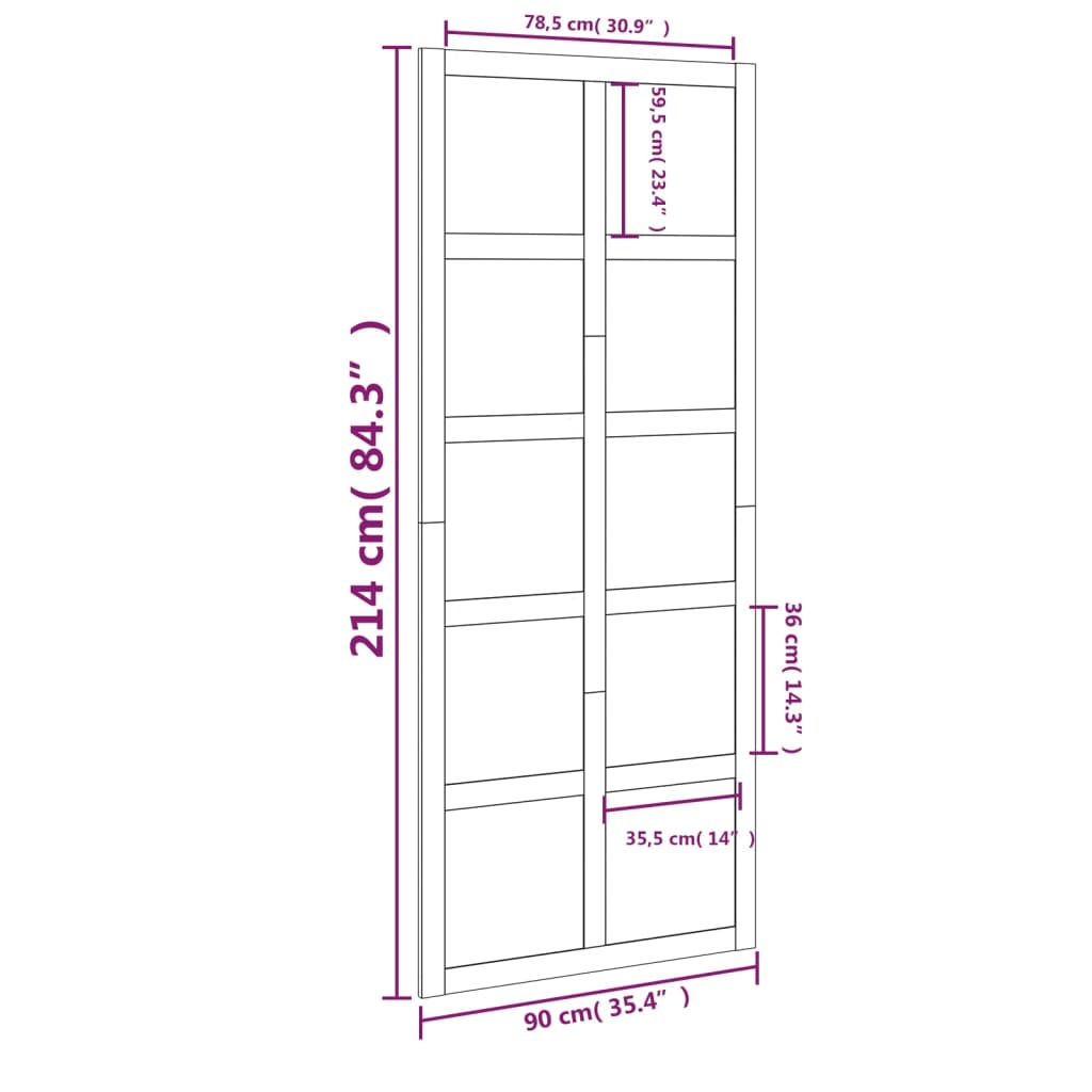 Schuifdeur 90x1,8x214 cm massief grenenhout