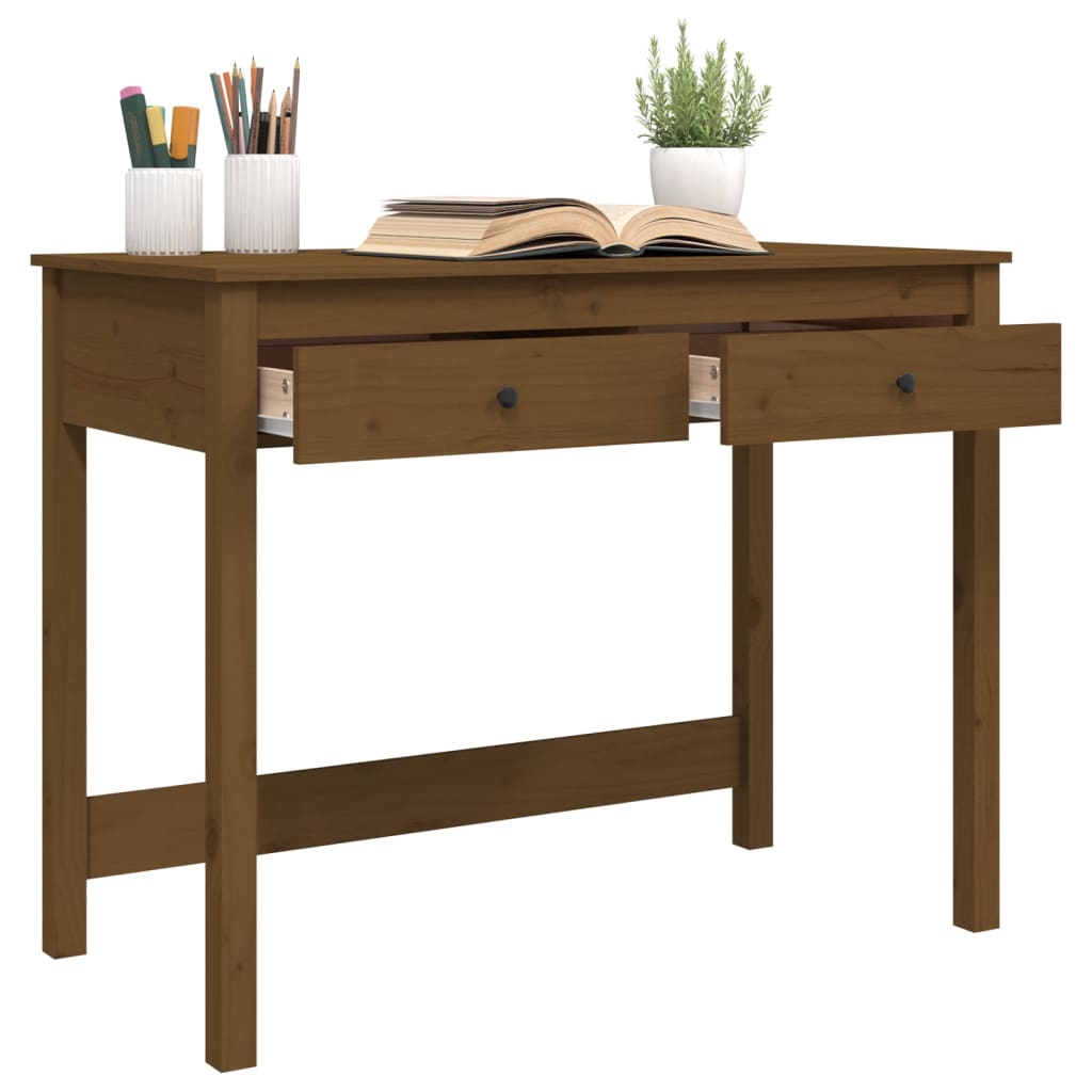 Bureau met lades 100x50x78 cm massief grenenhout