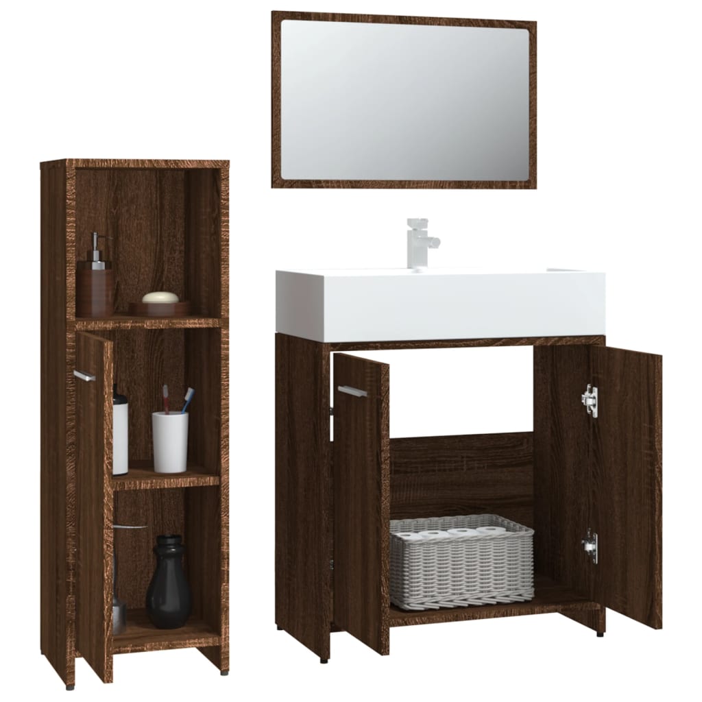 Ensemble de meubles de salle de bain 3 pièces en bois